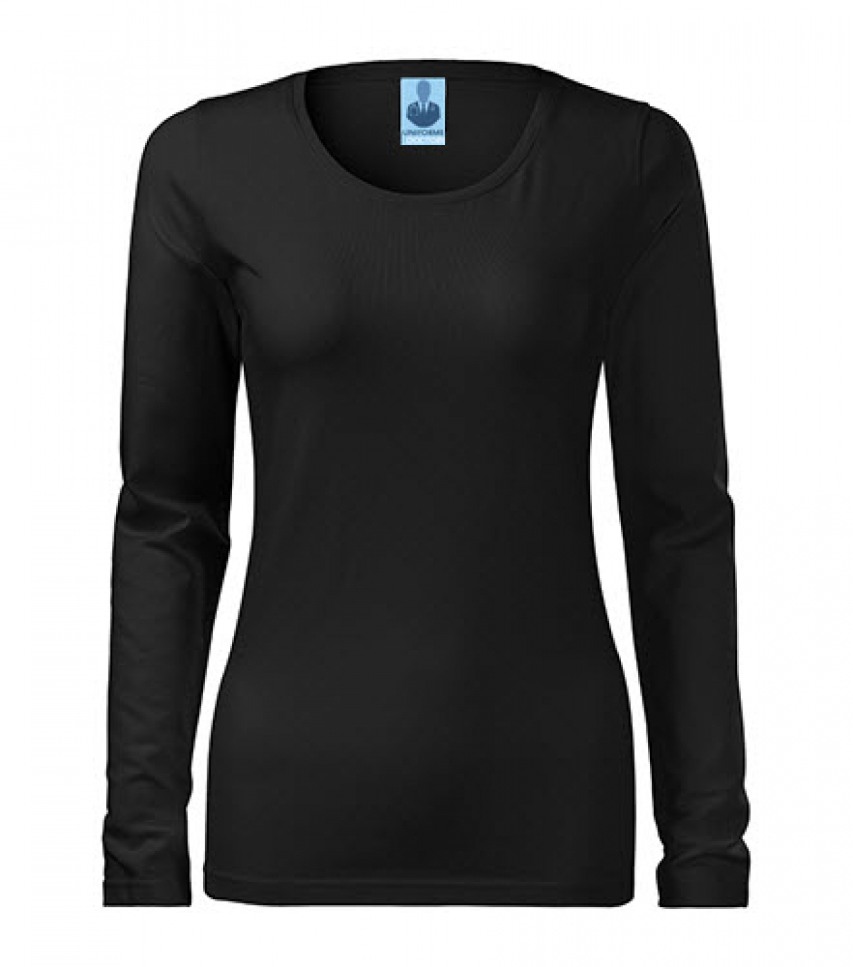 Uniforme medicale - Tricou medical, slim cu maneca lunga, bumbac 180g, dama