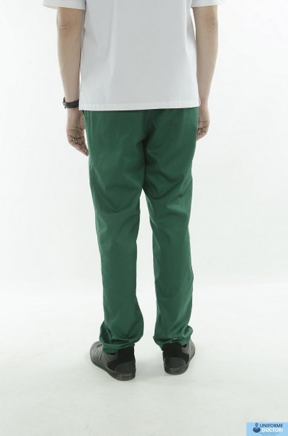 Uniforme medicale - Halat medical cu maneca scurta si guler tunica, de barbat