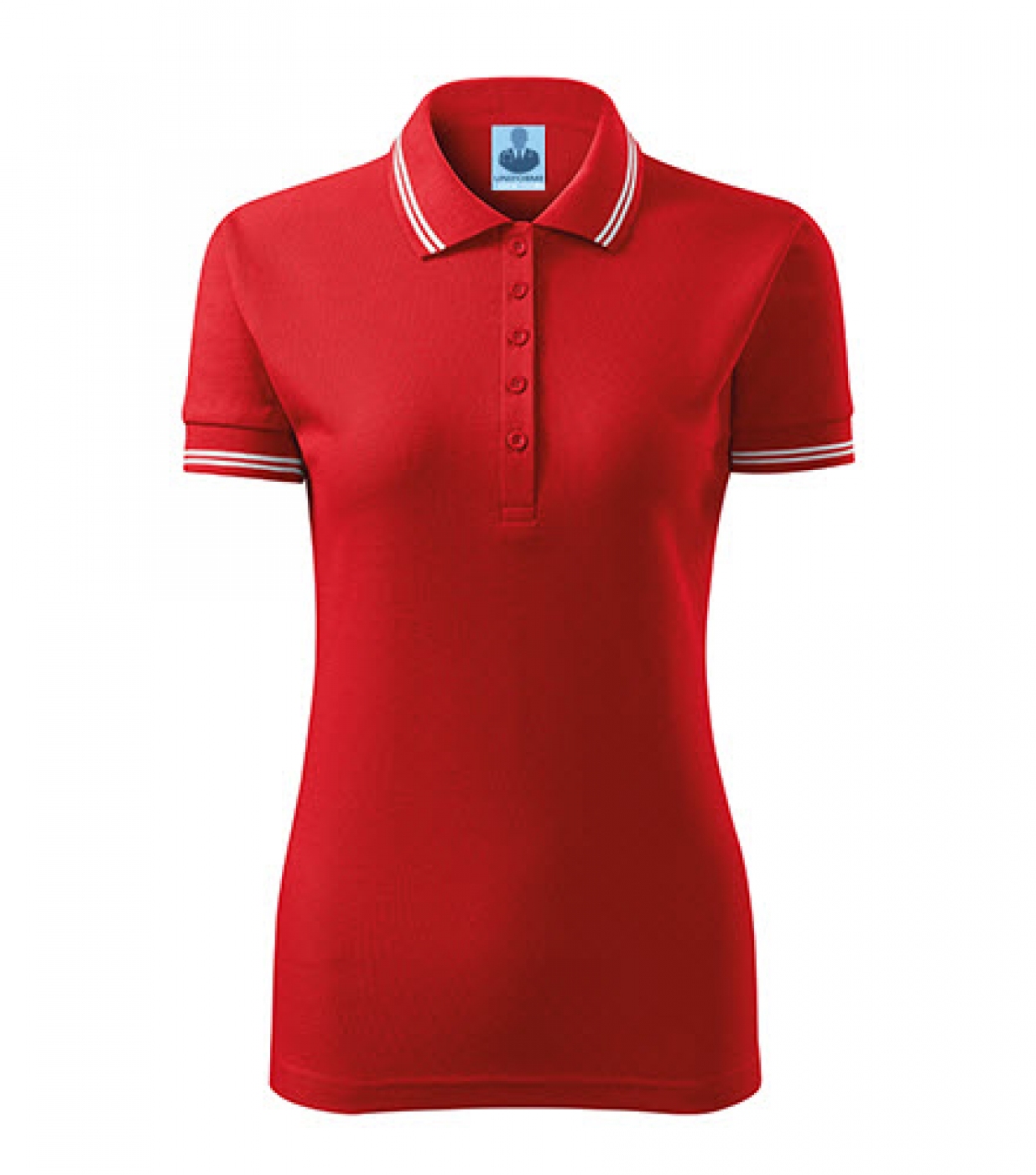 Uniforme medicale - Tricou medical, polo cu dungi contrast, bumbac 200g, dama
