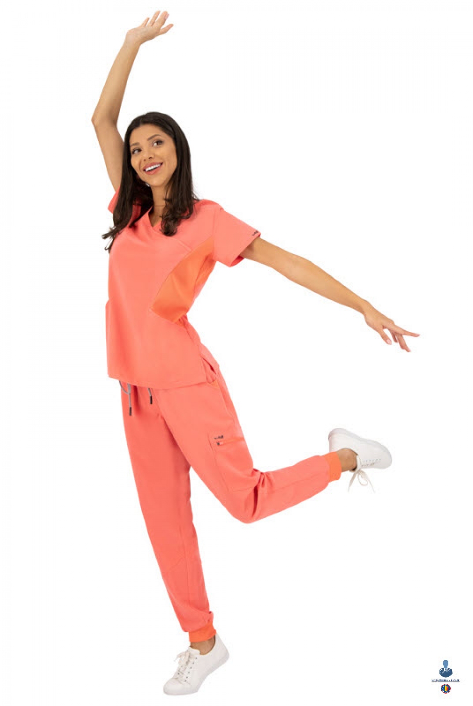 Halate medicale - Bluza medicala cu maneca scurta si achior asimetric