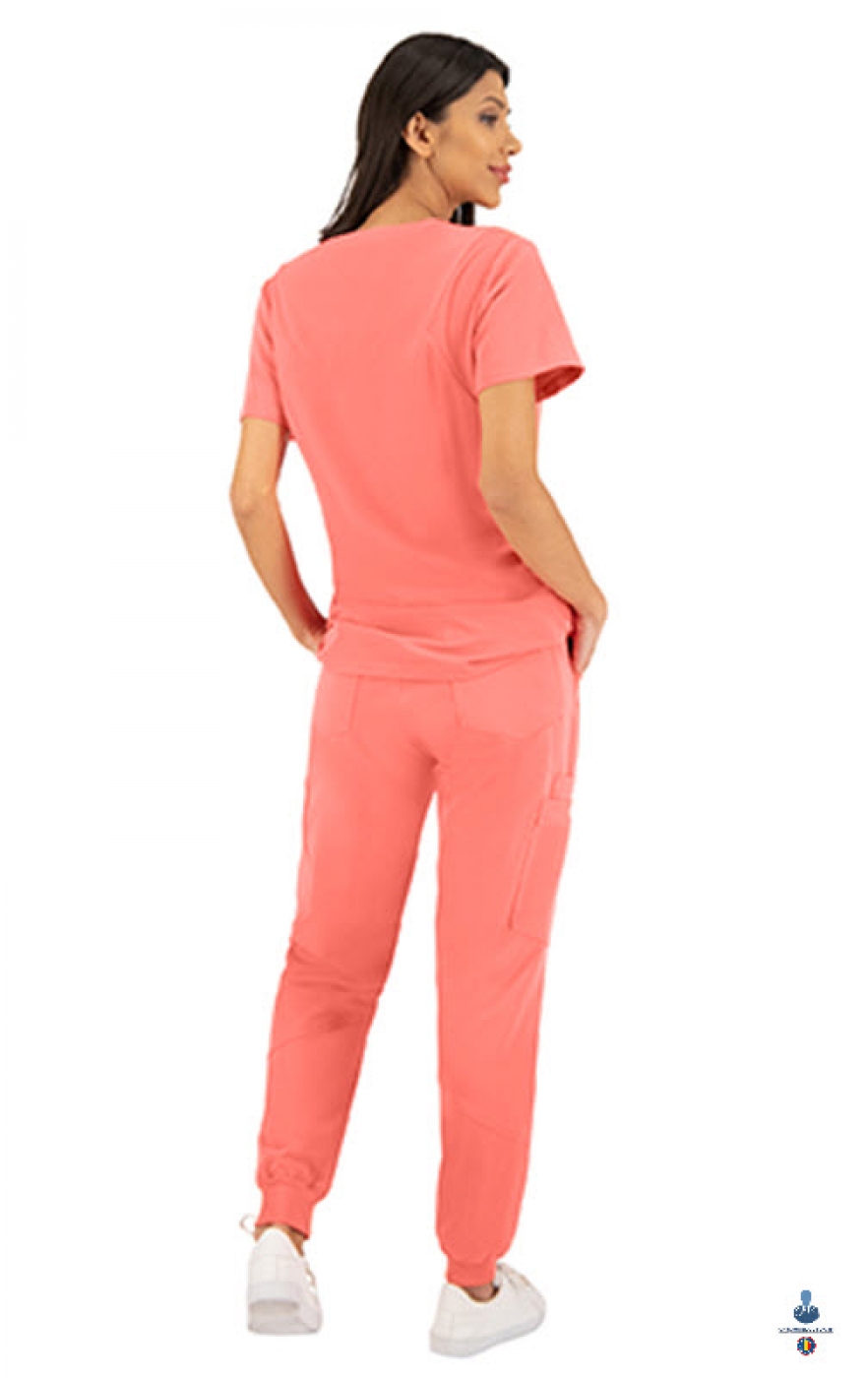 Halate medicale - Bluza medicala cu maneca scurta si achior asimetric