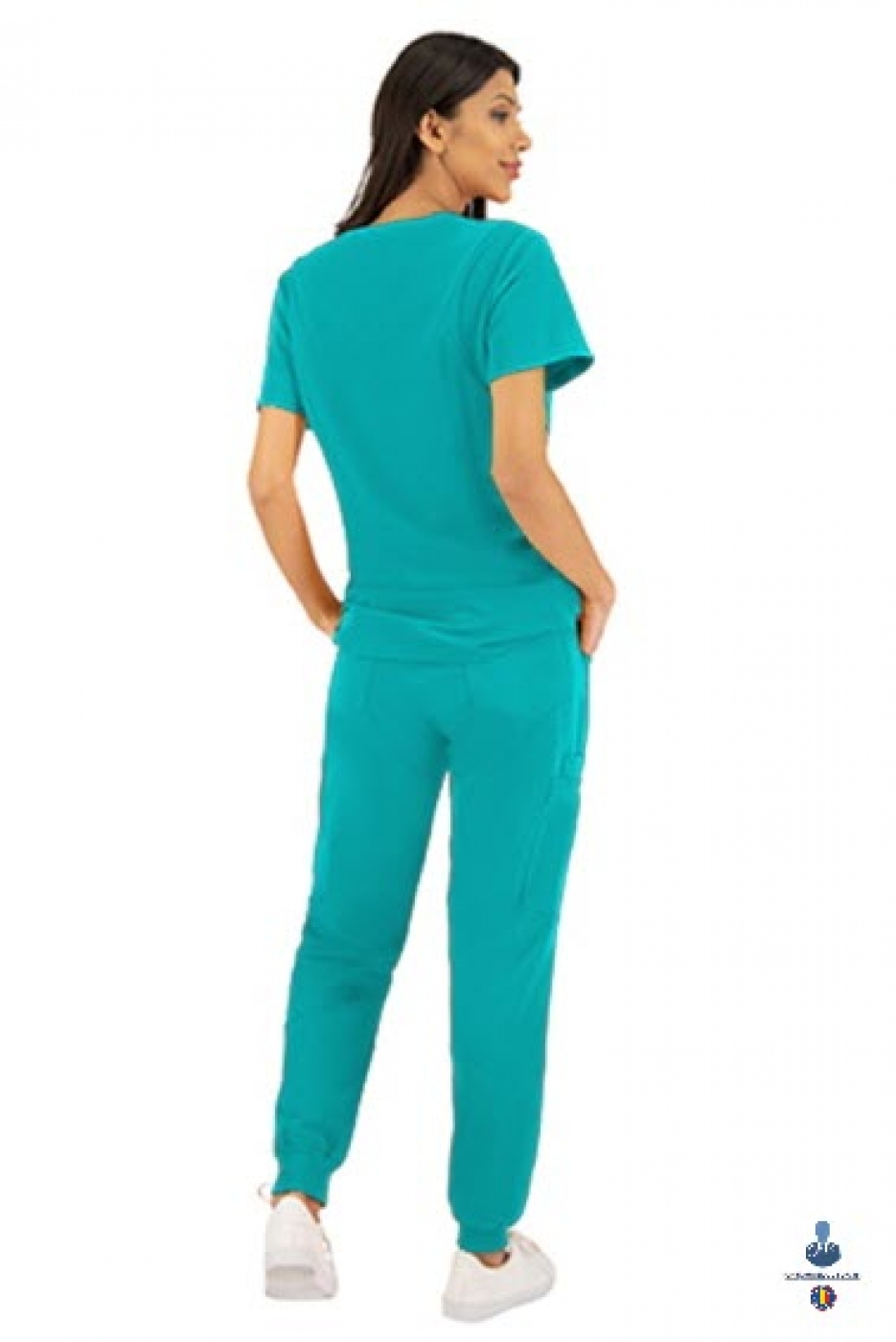 Halate medicale - Bluza medicala cu maneca scurta si achior asimetric