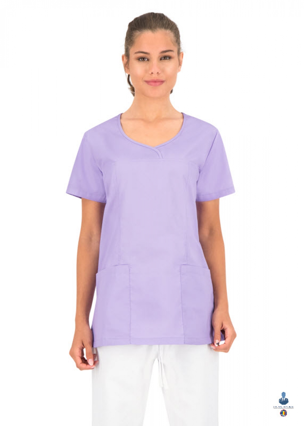 Halate medicale - Bluza medicala cu maneca scurta si achior larg in V