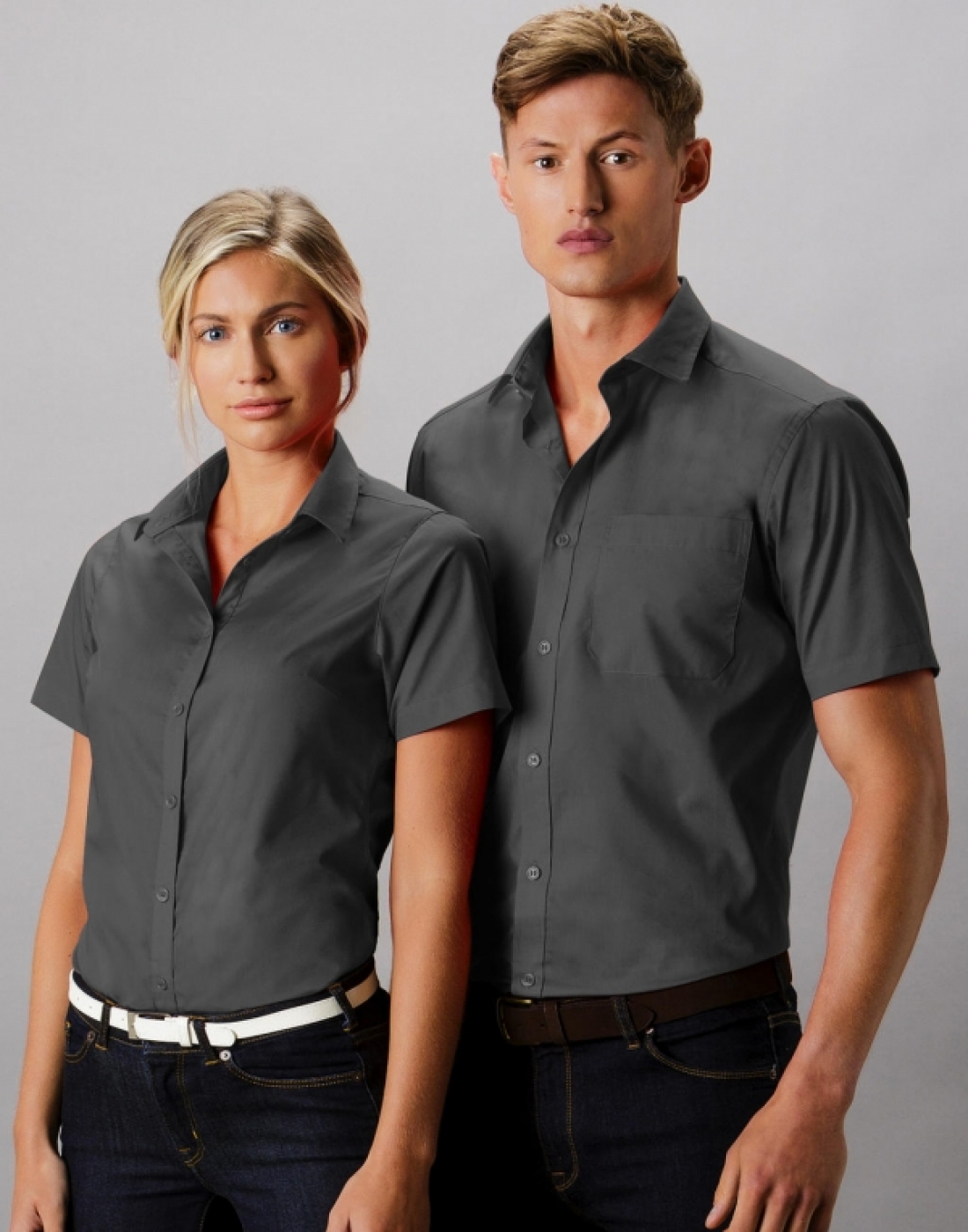 Uniforme SPA - Camasa receptioner, maneca scurta si guler mediu, poplin, de dama
