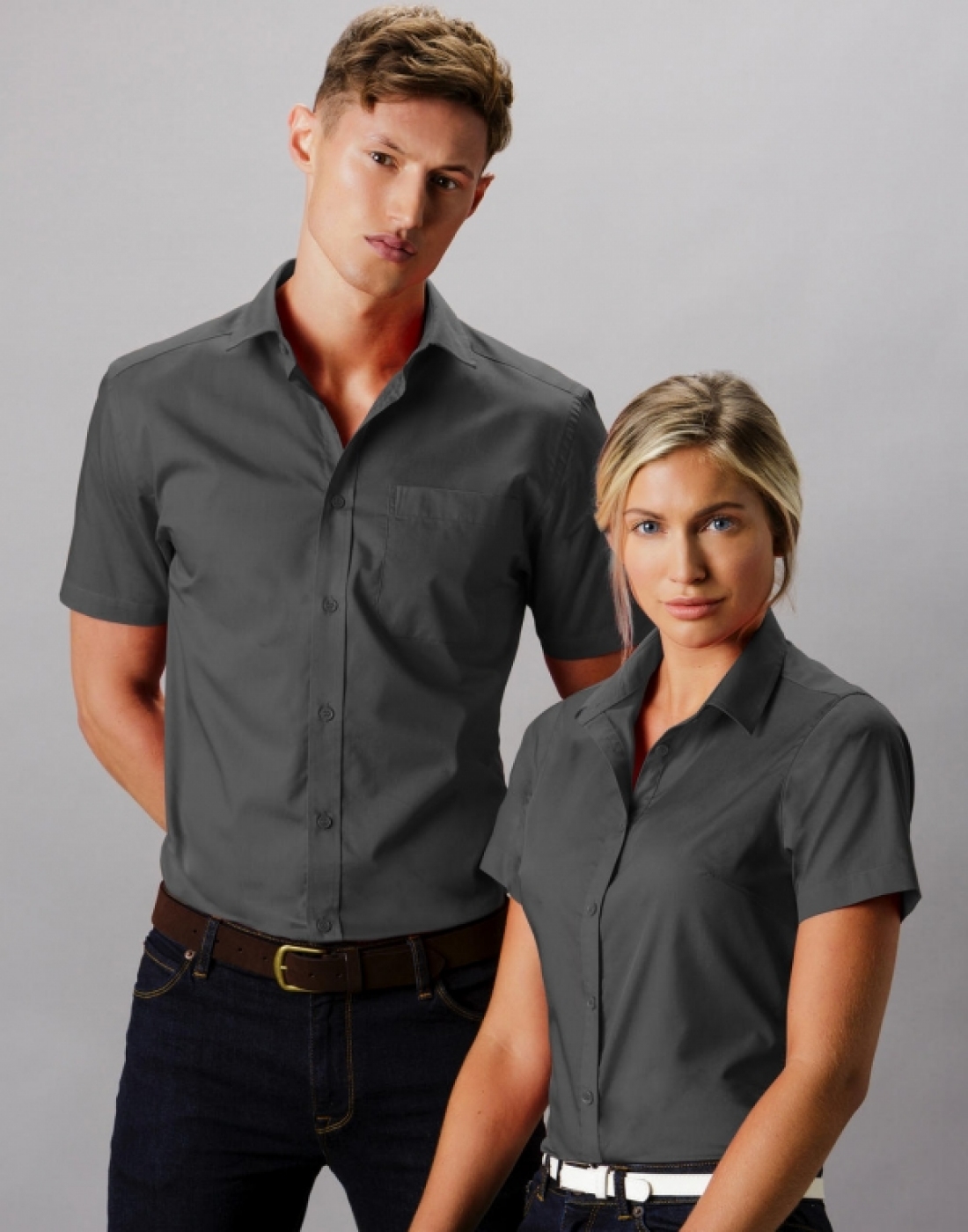 Uniforme SPA - Camasa receptioner, maneca scurta si guler mediu, poplin, de dama