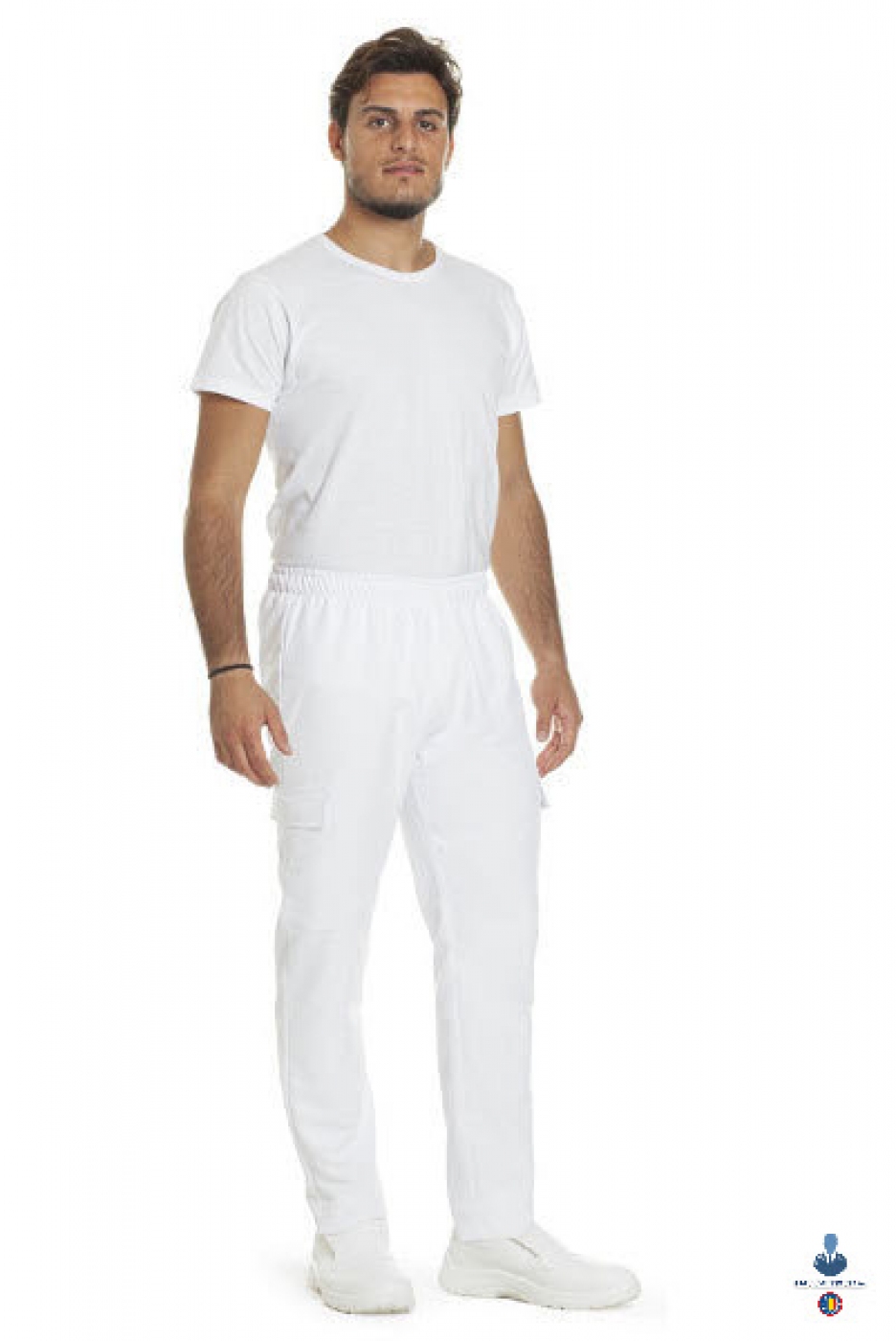 Uniforme medicale microfibra - Pantaloni medicali, slim-fit, buzunare, elastic si snur in talie