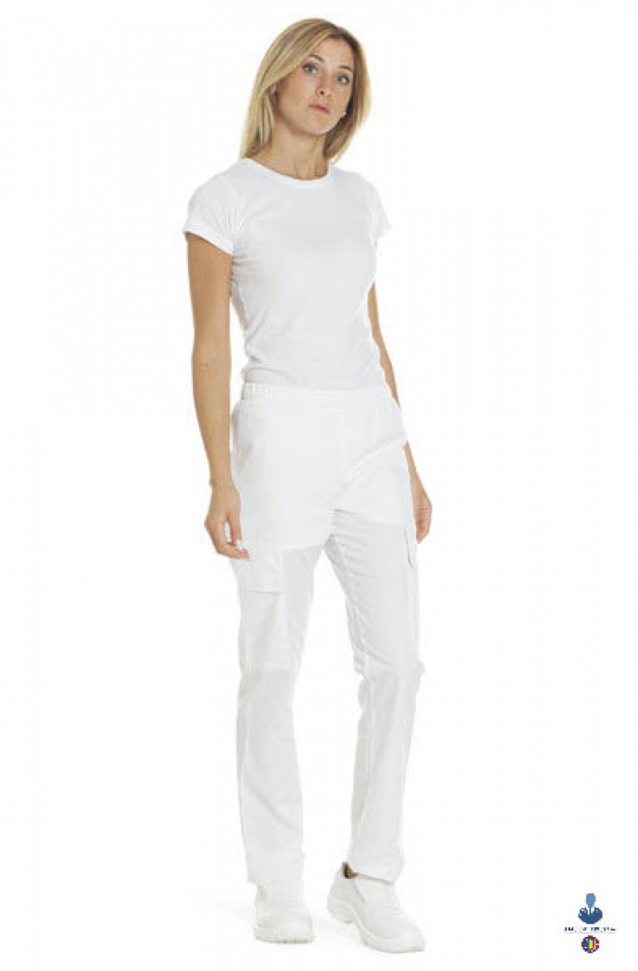 Uniforme medicale microfibra - Pantaloni medicali, slim-fit, buzunare, elastic si snur in talie