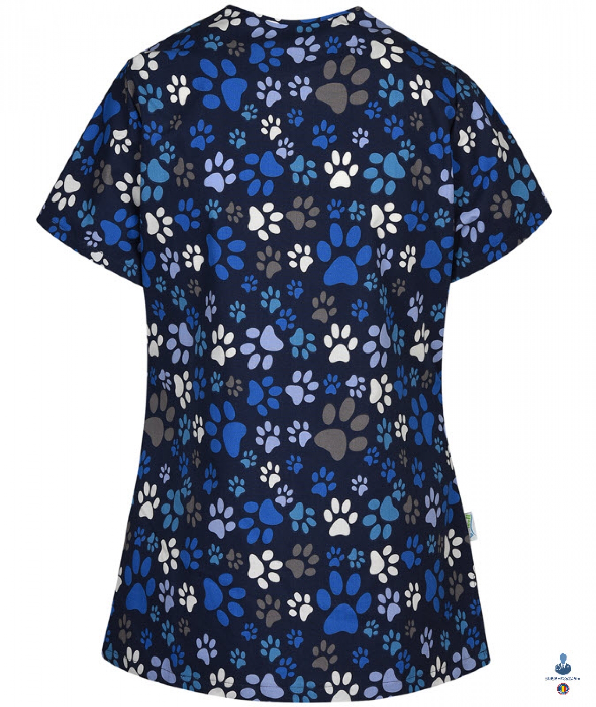 Uniforme medicale imprimate 3D FLEX - Bluza medicala imprimata cu labute, cu achior