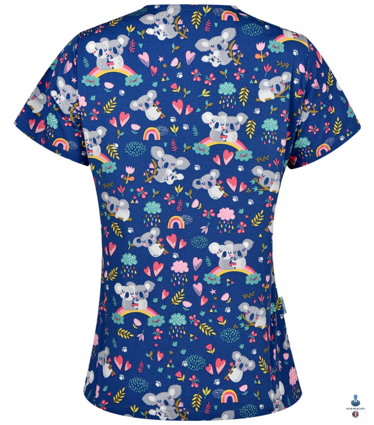Uniforme medicale imprimate 3D FLEX - Bluza medicala imprimata cu ursi koala, cu achior